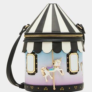 Betsey Johnson Kitsch Spin Me Carousel Crossbody Bag Lavender Multi NWT